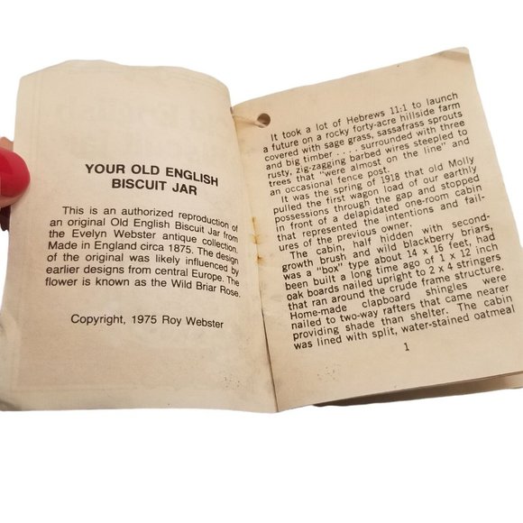 VTG Kitchen Canister OLD ENGLISH BISCUIT JAR 1975 The House of Webster Flowers - Picture 11 of 12